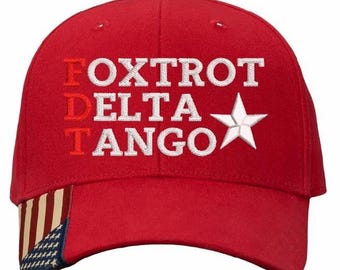 Red FDT Baseball Cap, Veterans Against Trump