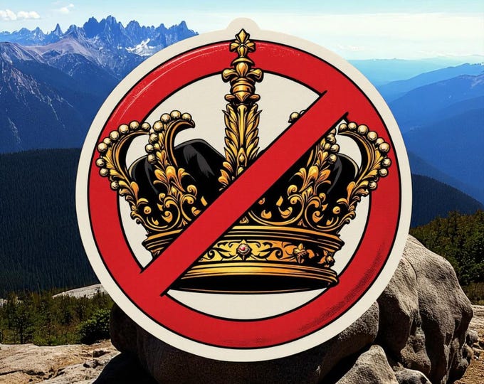 NO KINGS sticker or magnet, maga clowns, dump trump, not my president, political circus, redhat cult