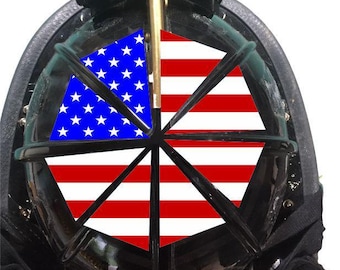 Firefighter Decal Firefighter Sticker Firefighter Helmet Flag 8 Section Reflective USA FLAG Decal Helmet not included