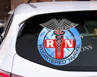 Firefighter Stickers - Digital Vector Artwork "Registered Nurse" Design PNG, EPS, JPG Digital files for graphic printing, shirts