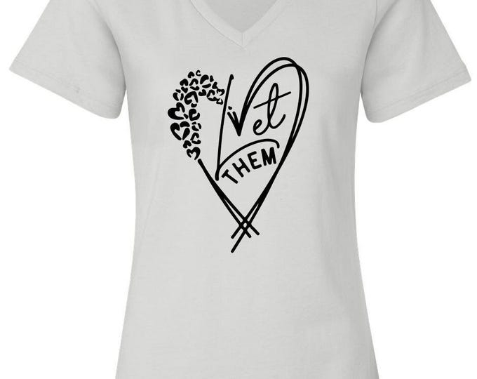 Let Them Women's Tshirt - Women’s Relaxed Jersey V-Neck Tee with Front Print