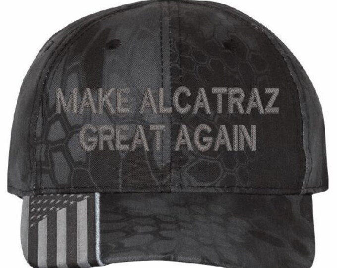 Make Alcatraz Great Again Hat TEXT Version Embroidered Adjustable Typhoon Hat
