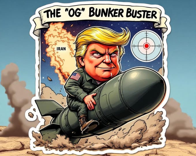 Trump Midnight Hammer Bunker Buster Stealth Plane Political Window Sticker Decal | Operation Midnight Hammer Decal | Window Sticker |