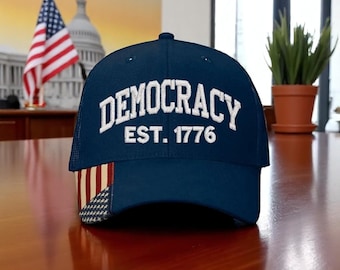 Democracy Embroidered Hat, Anti Trump Cap, Protest Against Dictatorship Embroidered Hat
