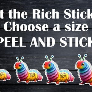 Eat the Rich Caterpillar Sticker | Activist Decal | Anti-capitalist Bumper Sticker | Social Justice Gift | Laptop Decal