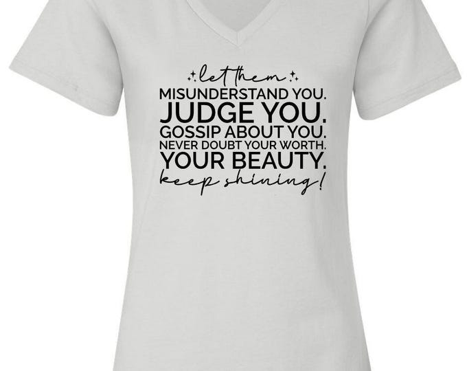 Let Them Women's Tshirt - Women’s Relaxed Jersey V-Neck Tee V4 Your Beauty