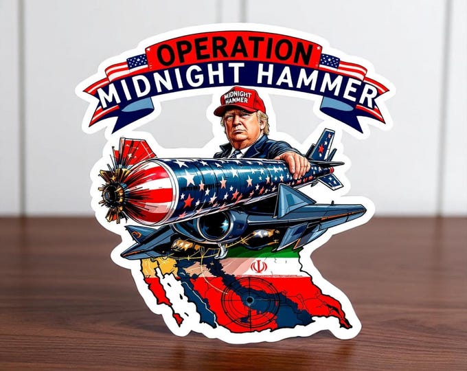 Trump Midnight Hammer USA Political Window Sticker Decal | Operation Midnight Hammer Decal | Window Sticker | Political | Window Decals
