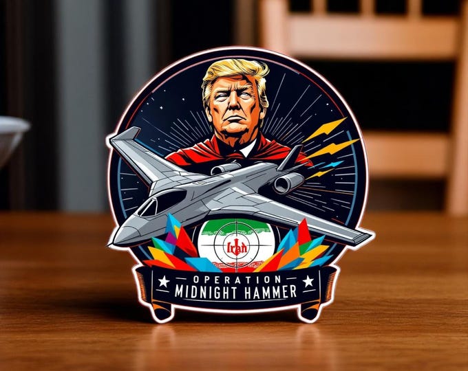 Trump Midnight Hammer Stealth Plane Political Window Sticker Decal | Operation Midnight Hammer Decal | Window Sticker | Political | Decals