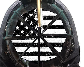 Firefighter Decal Firefighter Sticker Firefighter Helmet Flag 8 Section Reflective BLACK AND WHITE Helmet Flag Decal Helmet not included