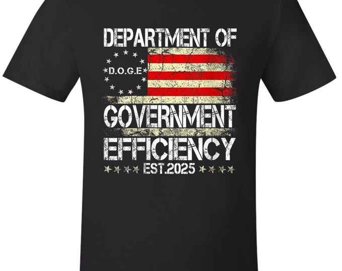 Department of Government Efficiency Shirt w/ Flag Trump 2025 Elon Musk Shirt