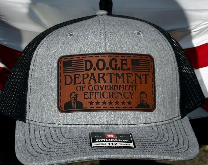 DOGE Hat Department of Government Efficiency Leather Badge Richardson 112 Hat