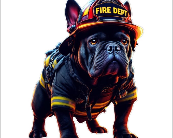 Firefighter Decal Firefighter Sticker Firefighter Fire Department Fire Bulldog Ai Generated Window Decal Fire Sticker