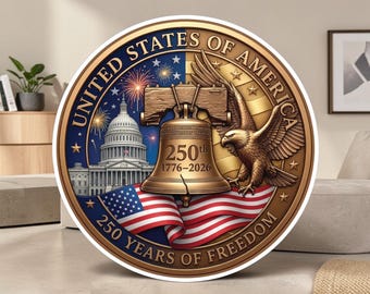 250th United States of America Anniversary Decal or Magnet: Patriot Sticker Decal Magnet 1776-2026