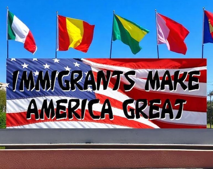 Immigrants Make America Great Bumper Sticker or Auto Magnet - Various Sizes