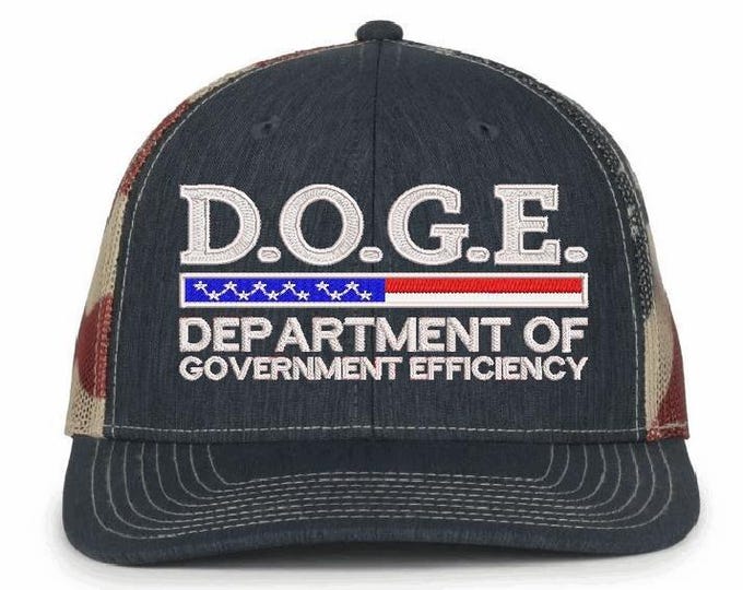 D.O.G.E. Hat Department Of Government Efficiency Embroidered Old Glory V2 Hat