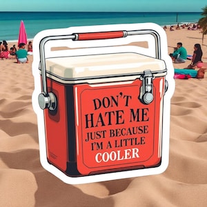 Don&#39;t Hate Me Just Because I&#39;m A Little Cooler sticker waterproof glossy vinyl sticker cute gift tumbler laptop sticker decal water bottle
