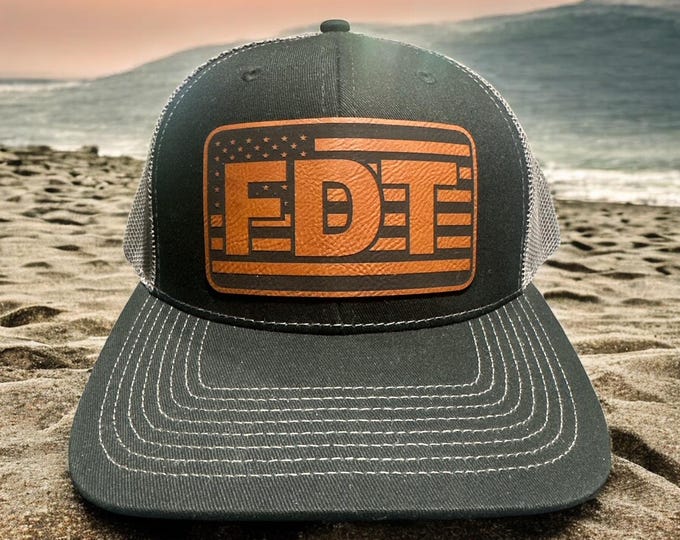 FDT Hat F*ck Donald Trump, leather Patch Hat,Richardson hat Anti Trump Patch hat Adjustable Mesh Back hat with Leatherette Badge
