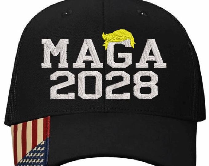 Trump 2028 Hat President MAGA 2028 Make America Great Again Custom Embroidered Adjustable Ball Cap
