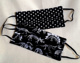 Face Mask in Dark Quirky Fabrics | 3 Layers | Reversible | Ready to ship | Lightweight | Reusable | Washable | Handmade - FREE POSTAGE