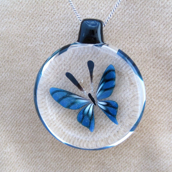 Porifio Butterfly - Handmade Linh Le Glass Pendant Necklace Borosilicate Boro Lampwork