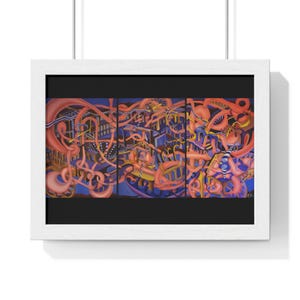 Abstract Framed Wall Art, Colorful Modern Home Decor, Unique Gift for Art Lovers, Vibrant Living Room Accent