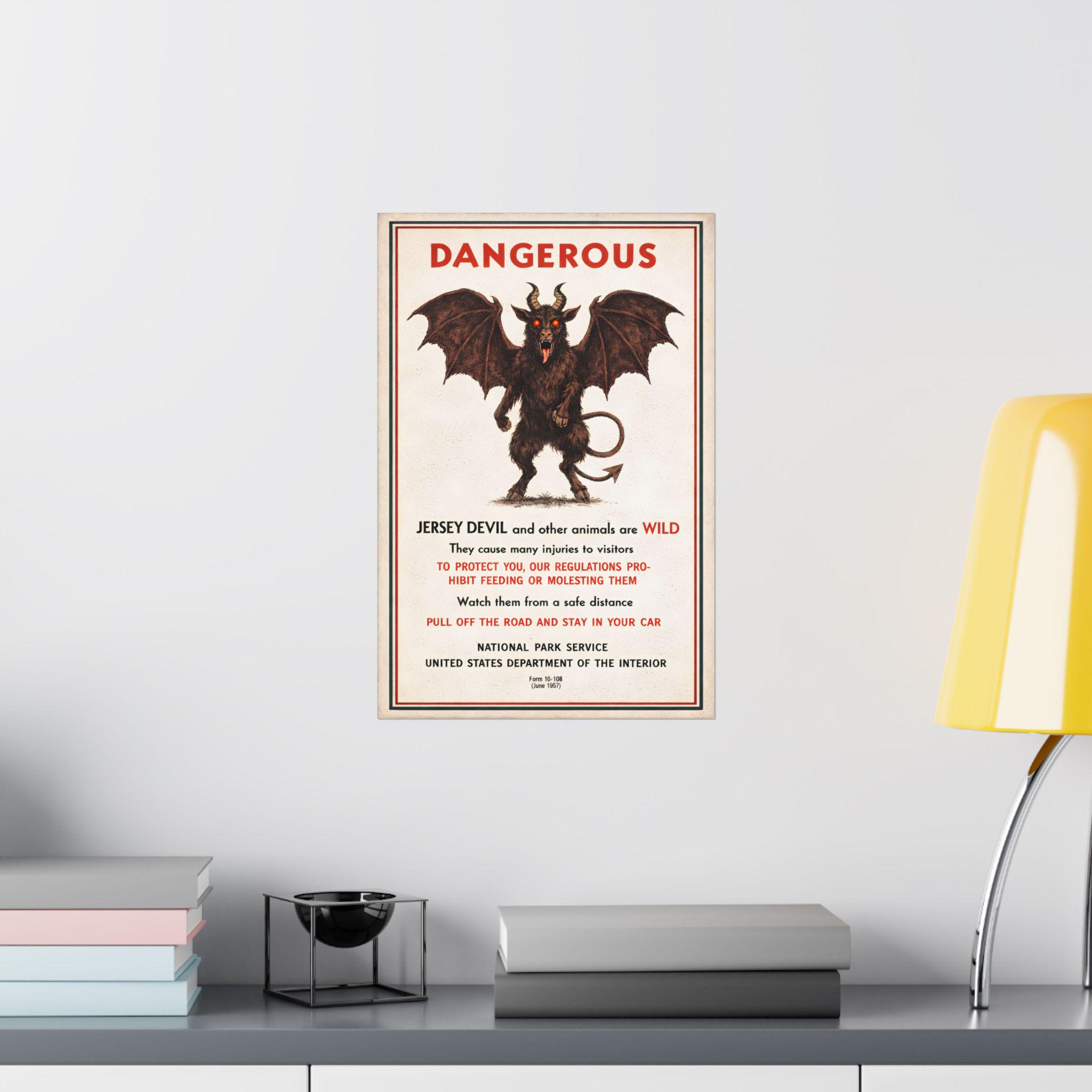 Jersey Devil Warning Poster | Vintage National Park Art Print - Etsy