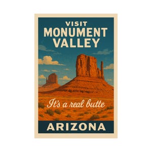 Monument Valley Travel Poster: Vintage Southwest Wall Art