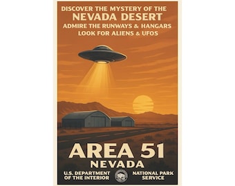 Greetings From - Area 51 Travel Poster, Science Fiction Art Gift