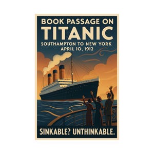 Titanic Travel Poster: Vintage-Style Nautical Art Print