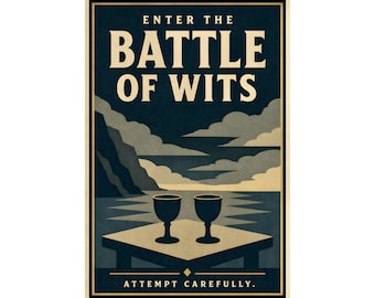 The Battle of Wits Poster | Princess Bride Inspired Art Print | Fantasy Movie Wall Art