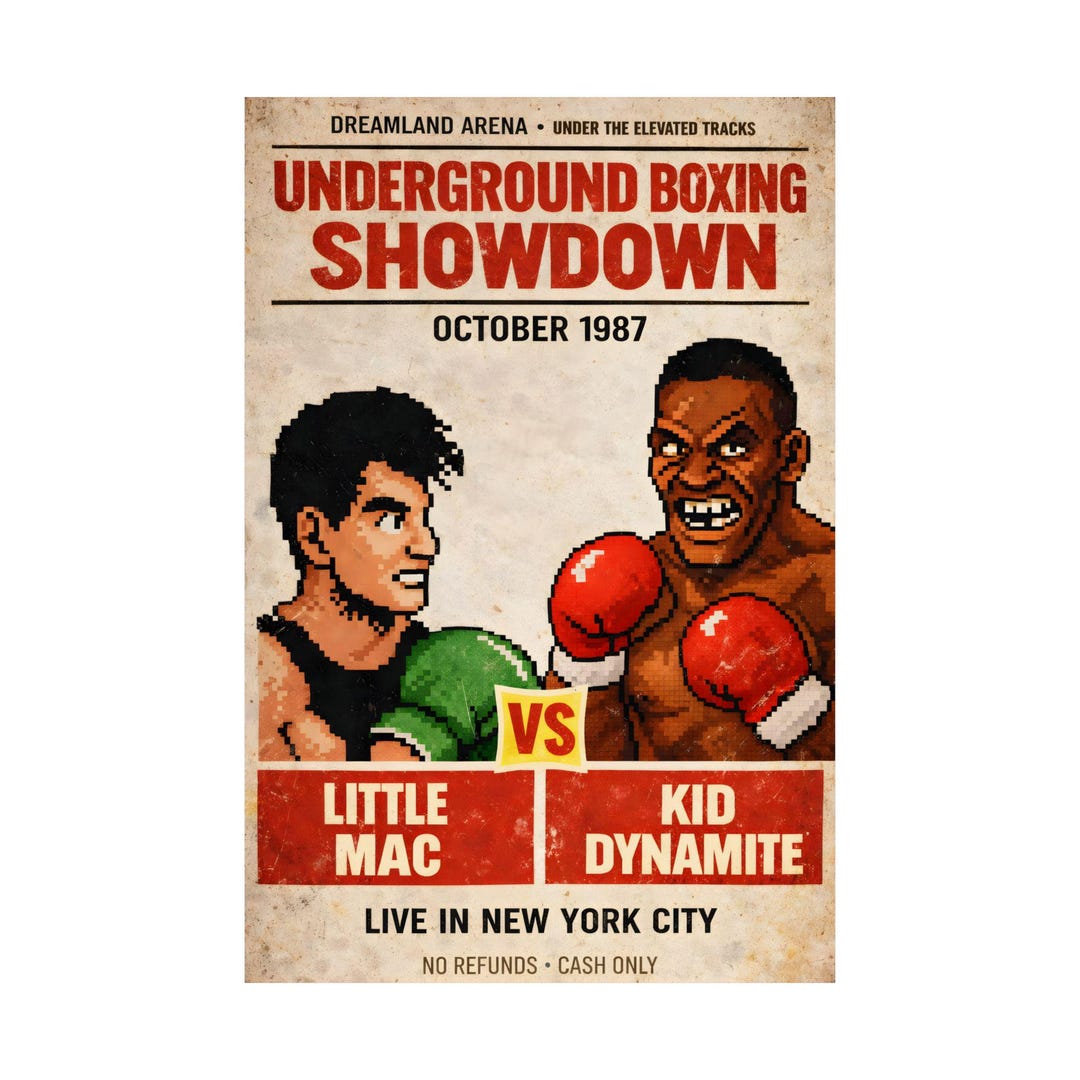 Retro 8-bit Boxing Poster | Underground Showdown Wall Art (october 1987 ...