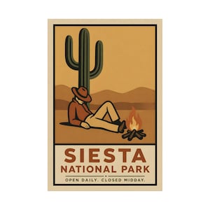 Siesta National Park Poster: Vintage WPA-Style Travel Art Print