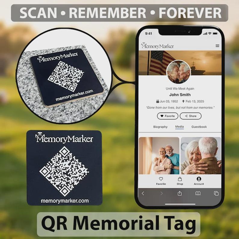 Memory Marker – QR Code Medallion for Headstones With Memorial Tribute ...