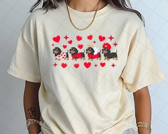 Beau teckel de la Saint-Valentin, Png d'amour, Saint-Valentin, Png rétro de la Saint-Valentin, téléchargement numérique tendance