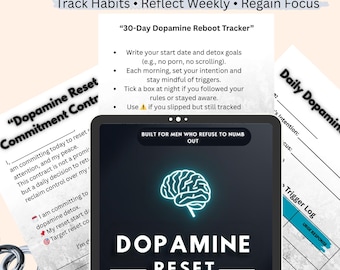 30-Day Dopamine Detox Journal: Habit Tracker for Focus & Mental Clarity (A4/A5 Digital Download