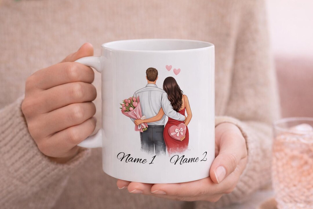 Partner Gift Personalized Mug for Couples With Names, Romantic Partner Mug, Gift for ...
