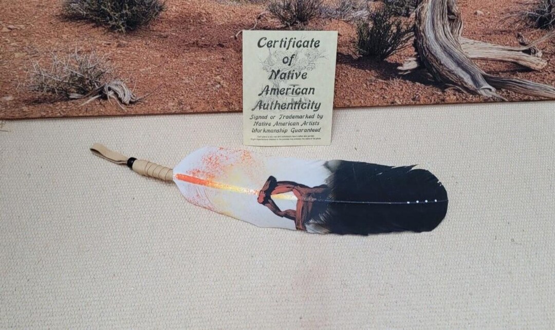 Native American Art Navajo Painted Feather Delicate Arch Hair Tie by ...