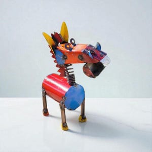 Handmade Metal Art Horse Multicolor 5 Yard, Garden, Home Decor