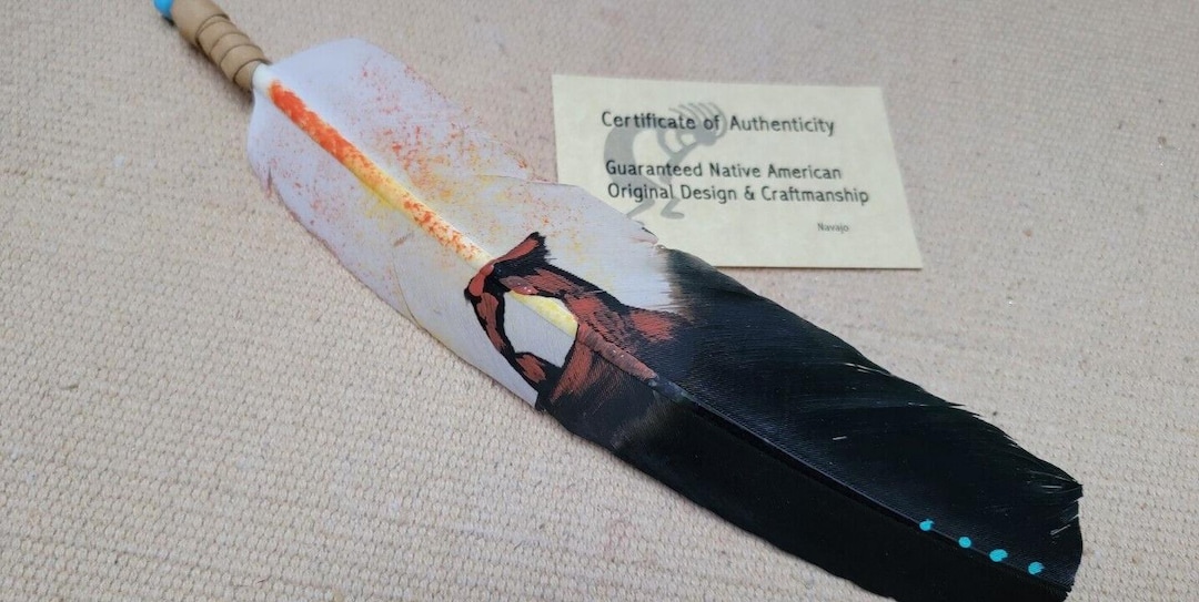 Native American Art Navajo Painted Feather Delicate Arch Hair Tie by ...