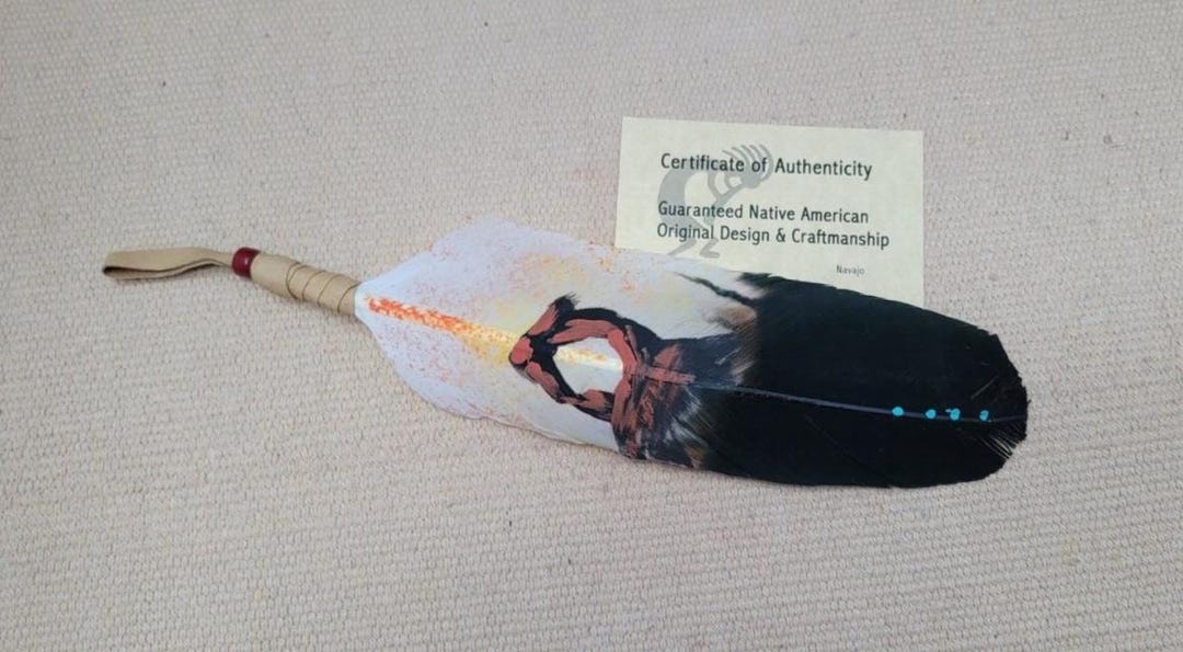 Native American Art Navajo Painted Feather Delicate Arch Hair Tie by ...