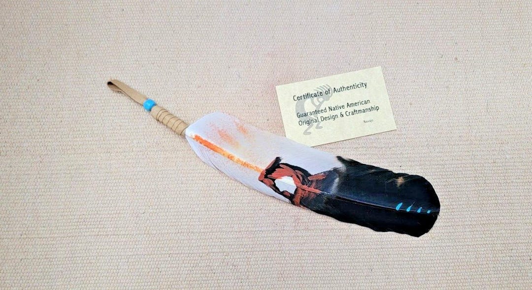 Native American Art Navajo Painted Feather Delicate Arch Hair Tie by ...