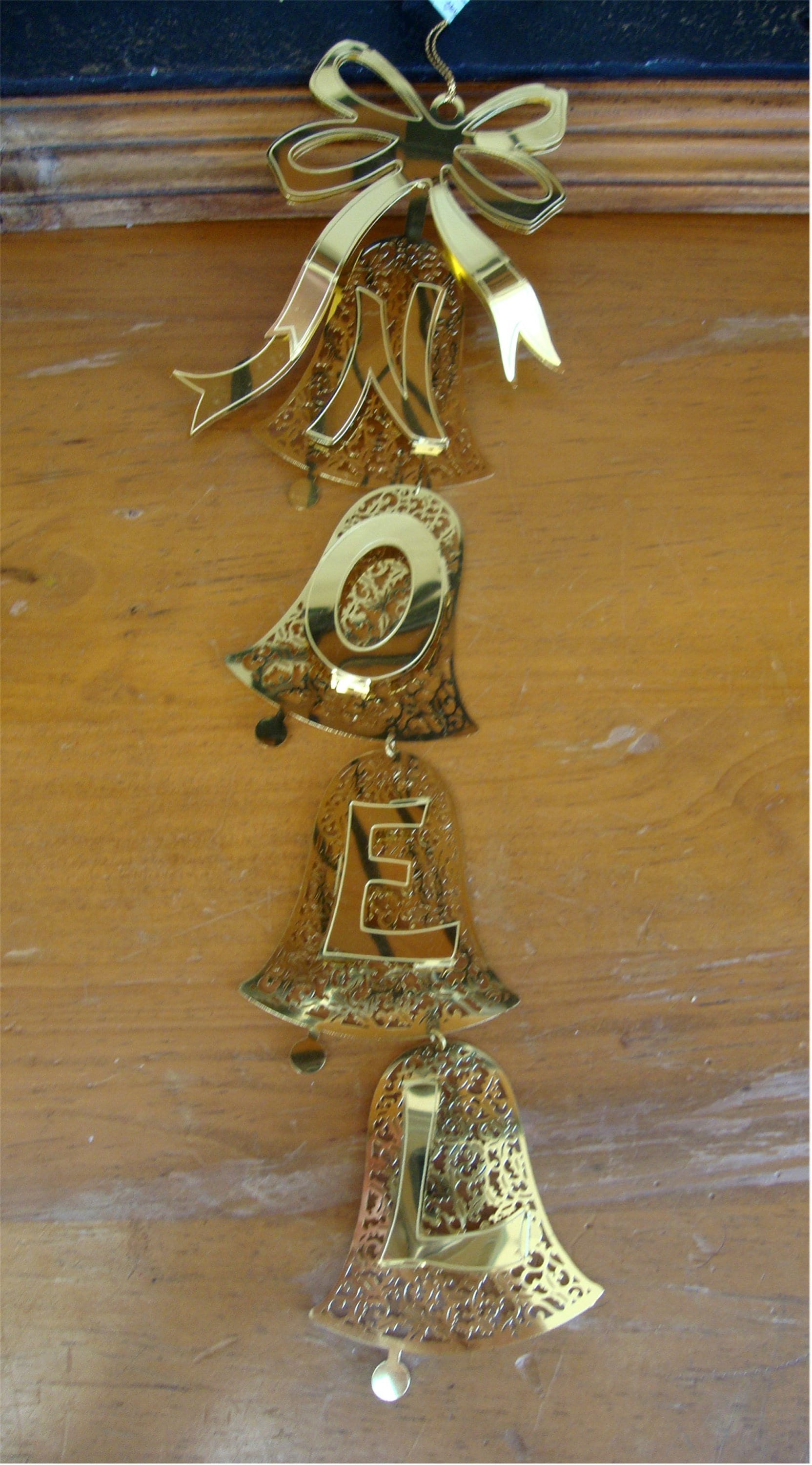 6 Vintage Brass Christmas Ornaments 2D Filigree NOEL BELLS | Etsy