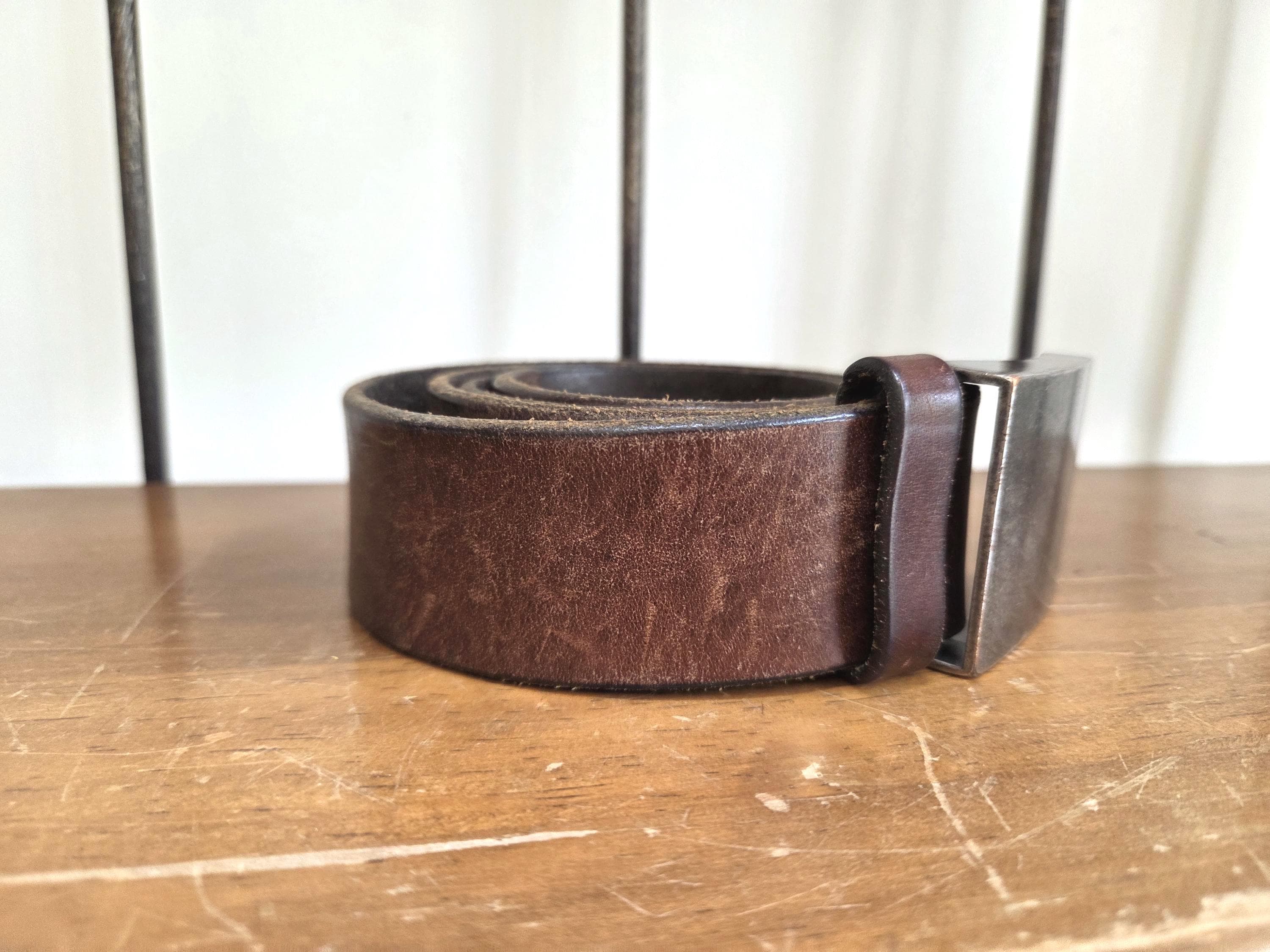 Vintage y2k Express Brown Italian Leather Belt Minimalist Classic Vintage Express Leather Belt: Mahogany Italian Leather, Y2K  main image 4