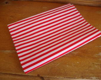 Vintage Cotton Fabric Red and White Stripes 46 x 42