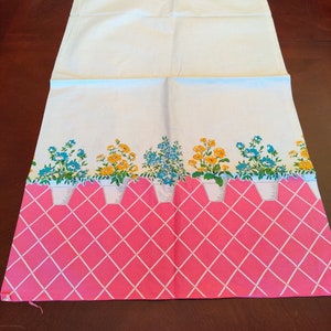 Vintage Feedsack Stoff Bordürenstoff Original Authentisch 1940&#39;s FLOWER POTS Ungeschnittener Vollsack