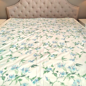 Vintage TWIN Flat Sheet Pastel Floral by Fieldcrest NOS Percale 180 Thread Count