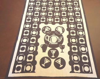 Ściereczka kuchenna z mieszanki lnu w stylu vintage, 16 x 30, nowa, stara, rustykalna dekoracja