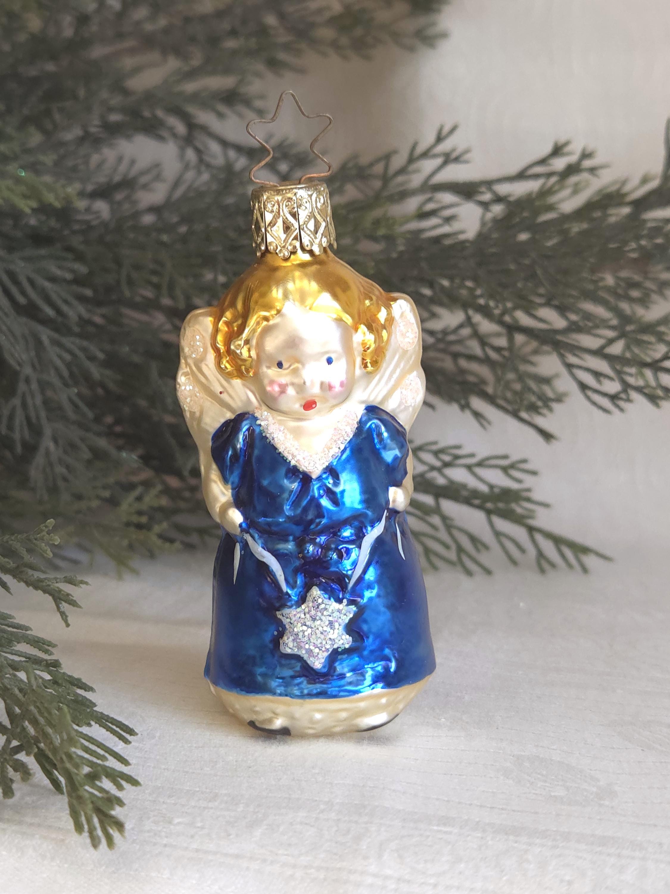 Vintage Figural Angel Christmas Ornament Mercury Glass West Germany ...