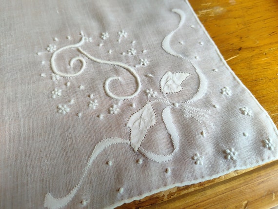 Monogram T Vintage Hankie Handkerchief Wedding Be… - image 3