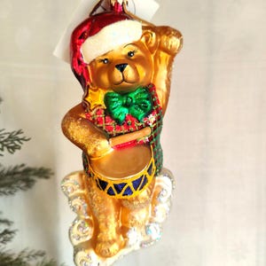 Vintage Christopher Radko DRUMMIN TEDDY Clock 2001
